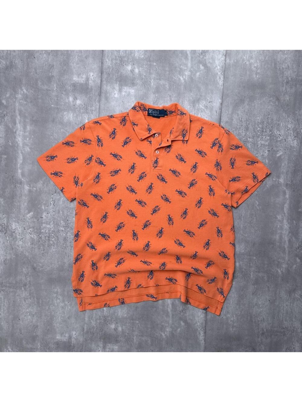 Y2K Polo Ralph Lauren 00s orange lobster polo shirt